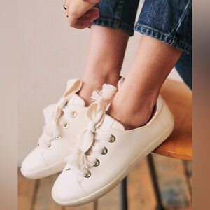 Sezane Jack Trainers Oeillets Ecru - Size 35